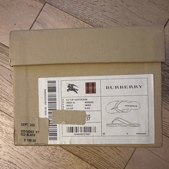 BURBERRY BLACK NOVA CHECK SANDALS FLIP FLOPS SIZE 37 / 7 - Picture 12 of 13